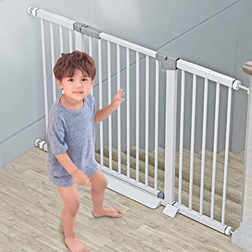 BOGDTF Puerta de Seguridad retráctil para niños, Valla de Seguridad para escaleras, Puerta de Seguridad para niños, Puerta de Seguridad para Mascotas, Valla Aislante para Perros, Cierre automático