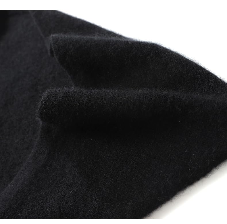 Cashmere Knit Triangle Scarf for Women Knitted Head Scarf Small Bandana Old Money Aesthetic Accessories (Black)2