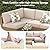 Jing's Villa 7-Piece Outdoor Patio Furniture Set,Rattan Conversation Sectional Sofa w/Coffee Table, All-Weather Patio Conversation Set with Thick and Anti-Slip Cushions for Backyard,Deck,Beige