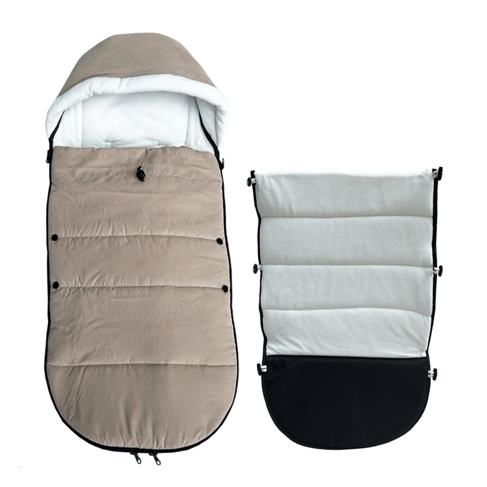 Coprigambe universale per passeggino caldo compatibile con Babyzen YOYO - Aggiungi imbottitura spessa, fodera morbida e superficie resistente agli spruzzi, lavabile in lavatrice (tortora)