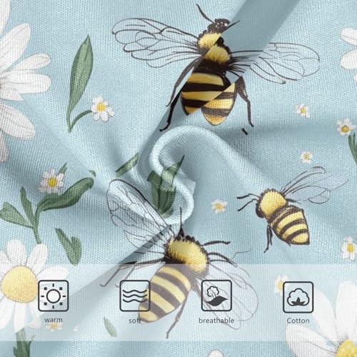 Wusikd Bees Daisies Girls' Underwear Cotton Blue Girls Briefs Soft Toddler Underwear 2T3