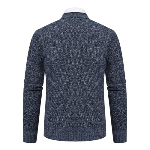 Men's Business Knitted Cardigan Casual V-Neck Long Sleeve Solid Color Sweater3