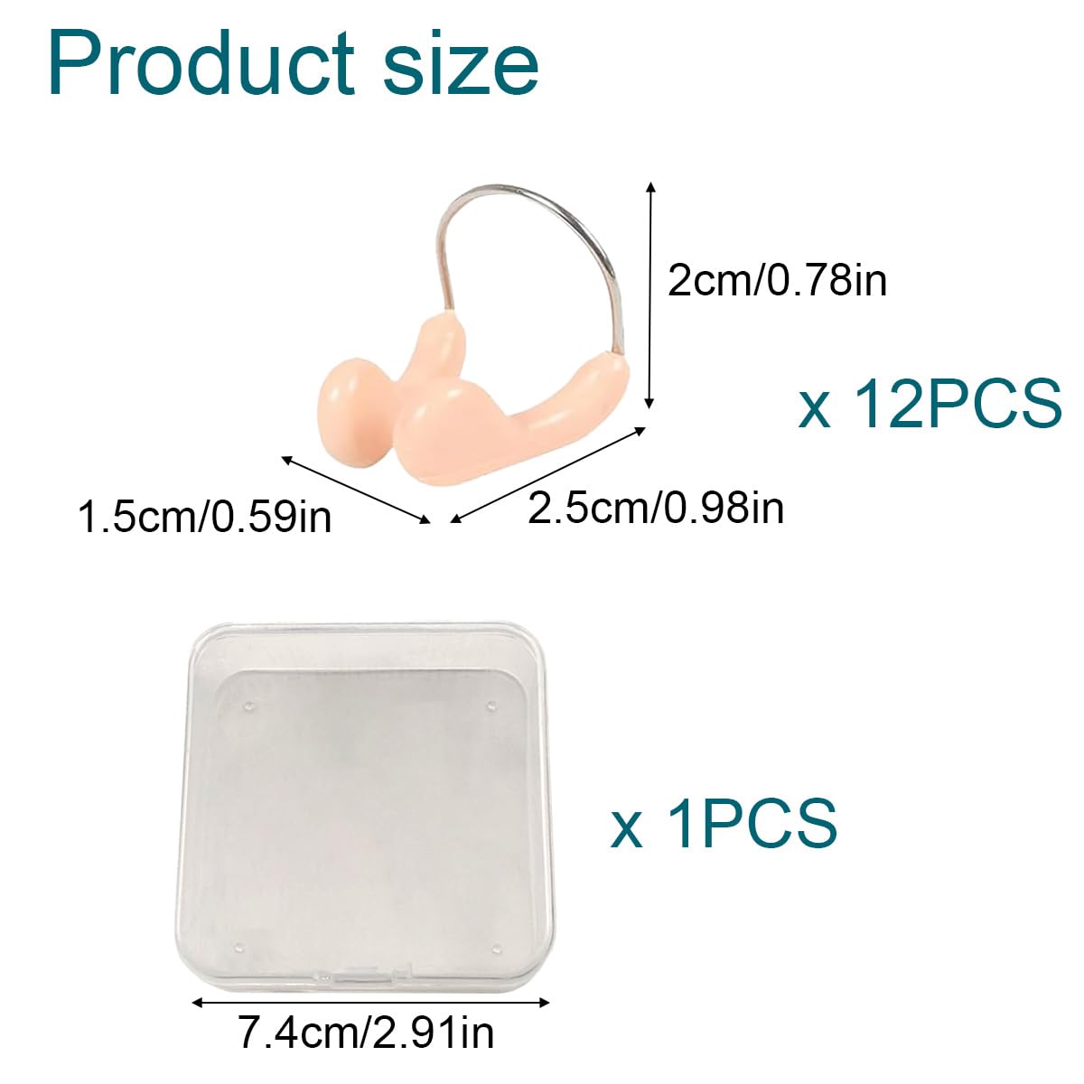 Nariz Clip de Natación, Tapones de Nariz de Silicona, retenedor y fiablepara la natación Clips de natación Impermeables Tapones de protección para Adultos y niños