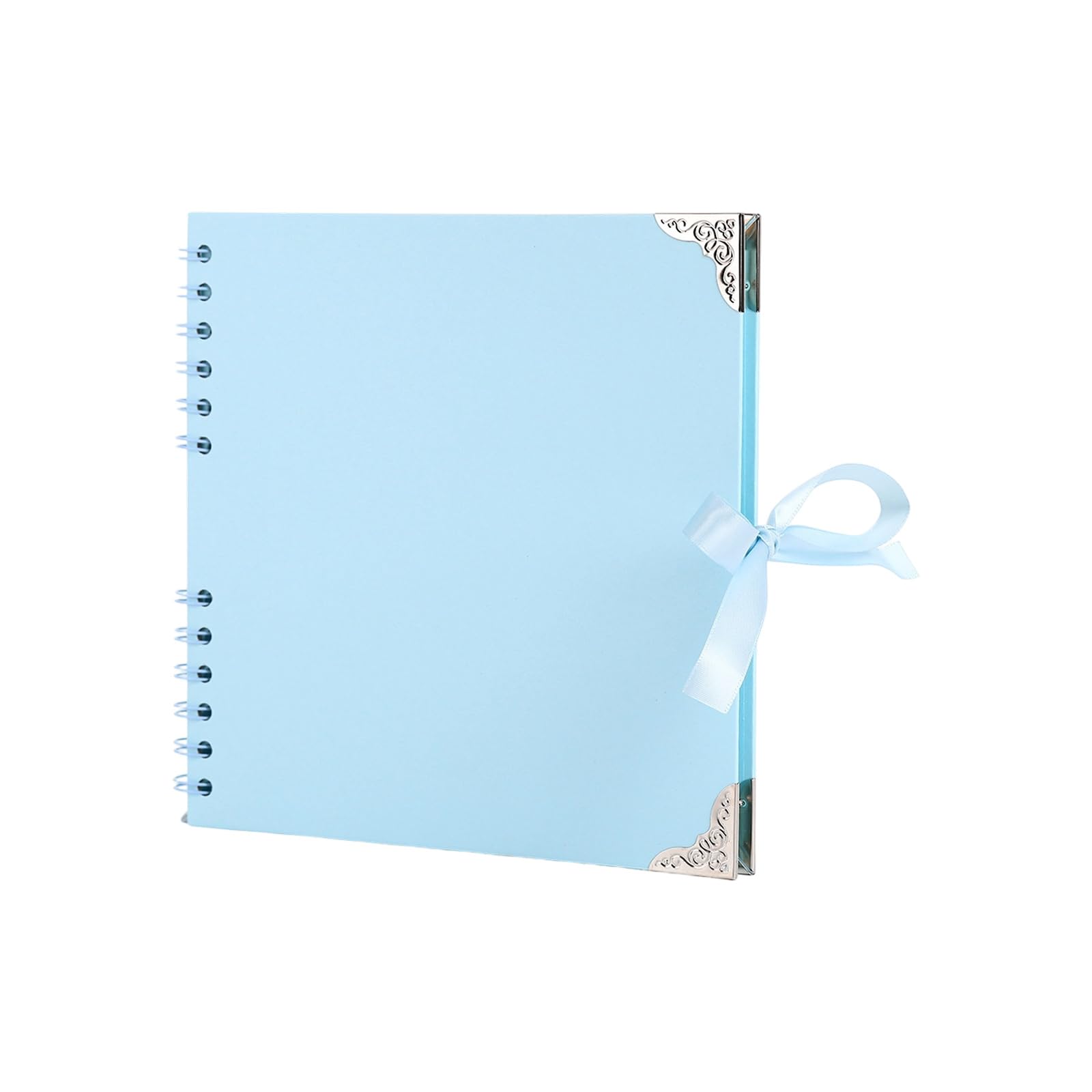 Tsophreniq Photo Album 8Inch Square Customizable Pages with Ribbon for Shower Scrapbook Album