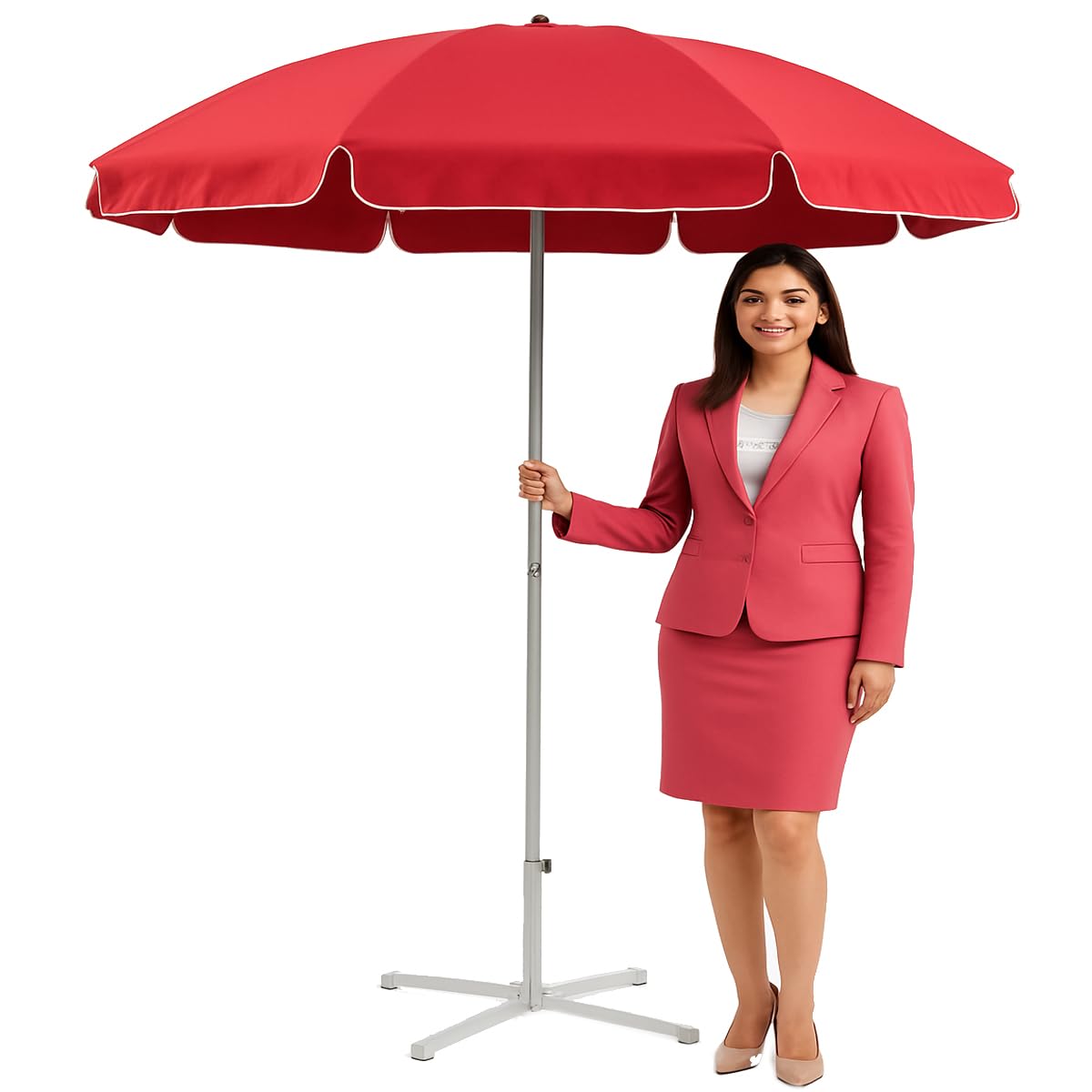 RAINPOPSON 7ft Folding Garden Umbrella With Stand – Outdoor Shade for Patio & Garden-image-32