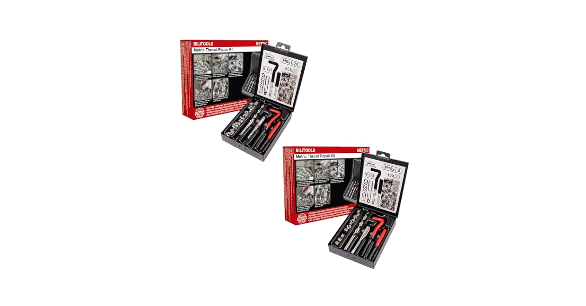 Amazon.com: BILITOOLS M8x1.25 and M10x1.0 Thread Repair Kit