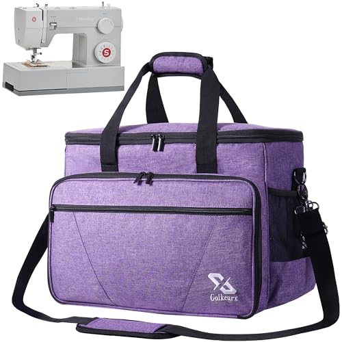 Golkcurx Sewing Machine Carrying Case with Removable Bottom Pad, Side...