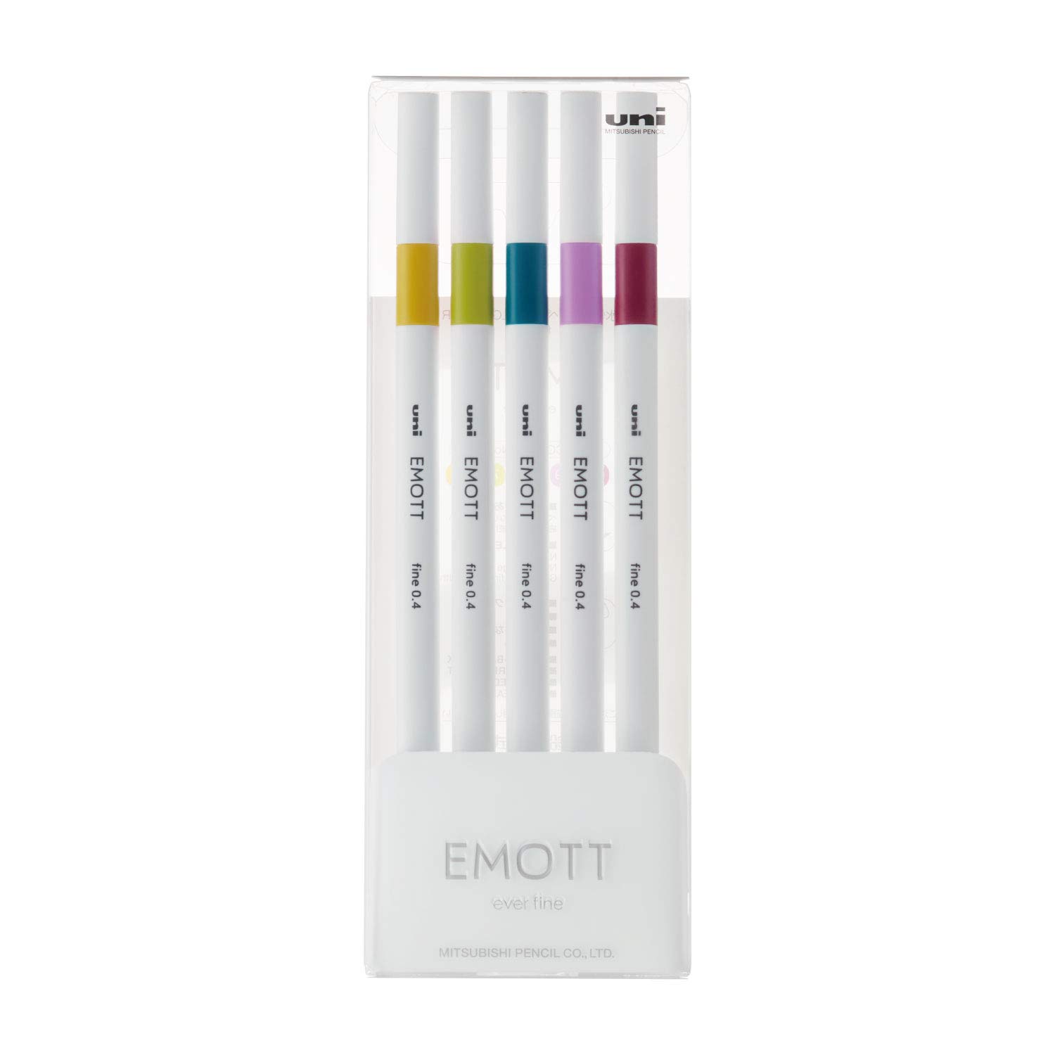 Emott Fineline Markers, 本体サイズ：W8.8Xh158Xd8.8Mm/０．４Ｍｍ/60.0G, Assorted 5 Pack
