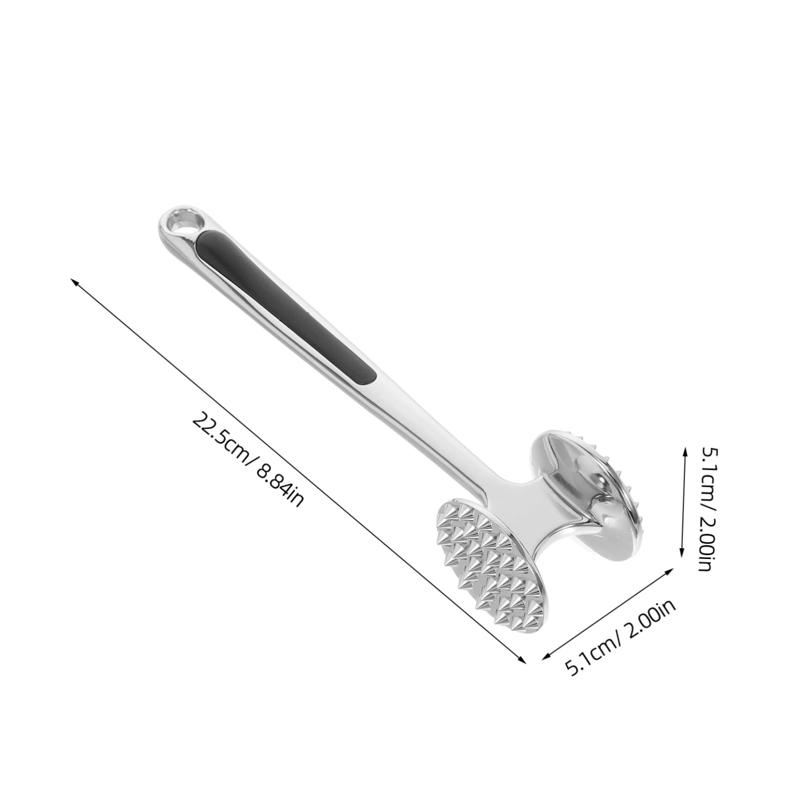 INOOMP Dual Sided Meat Hammer Tenderizer Meat Mallet for Tenderizing Steak Poultry Kitchen Tool with Comfortable Grip Space Efficient Design and Hanging Hole for Easy Storage
