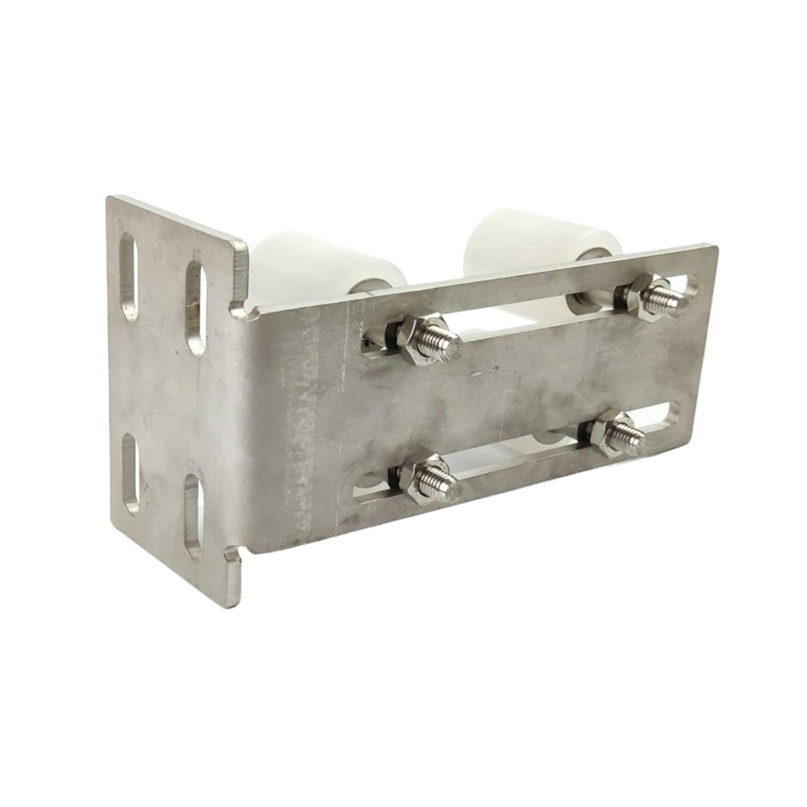Kit corredizo para puerta de granero, Rodillos de nailon guía superior puerta corrediza material acero inoxidable 304 con soporte