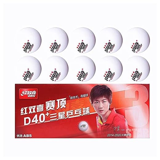 Bola de tênis de mesa DHS 3 estrelas ABS D40+, bola de tênis de mesa oficial do campeonato mundial, aprovada pela ITTF, 10 bolas/caixa, (branca)