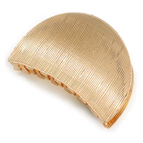 Pinza para el pelo de media luna dorada para recogidos diarios en metal de 60 mm