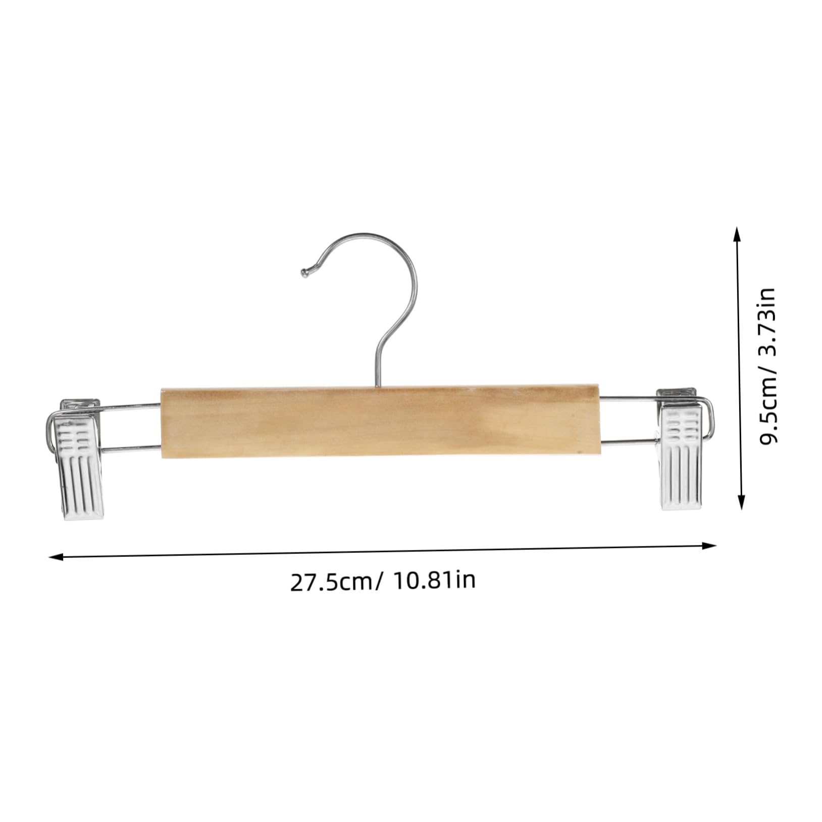 Grucce in Legno Resistente e Versatile Set 10 con Clip in Acciaio Inossidabile per Mantenere la Forma dei Vestiti in Casa per Pantaloni e Gonne
