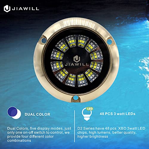 Jiawill Dual Color Underwater Boat Light Marine Broze