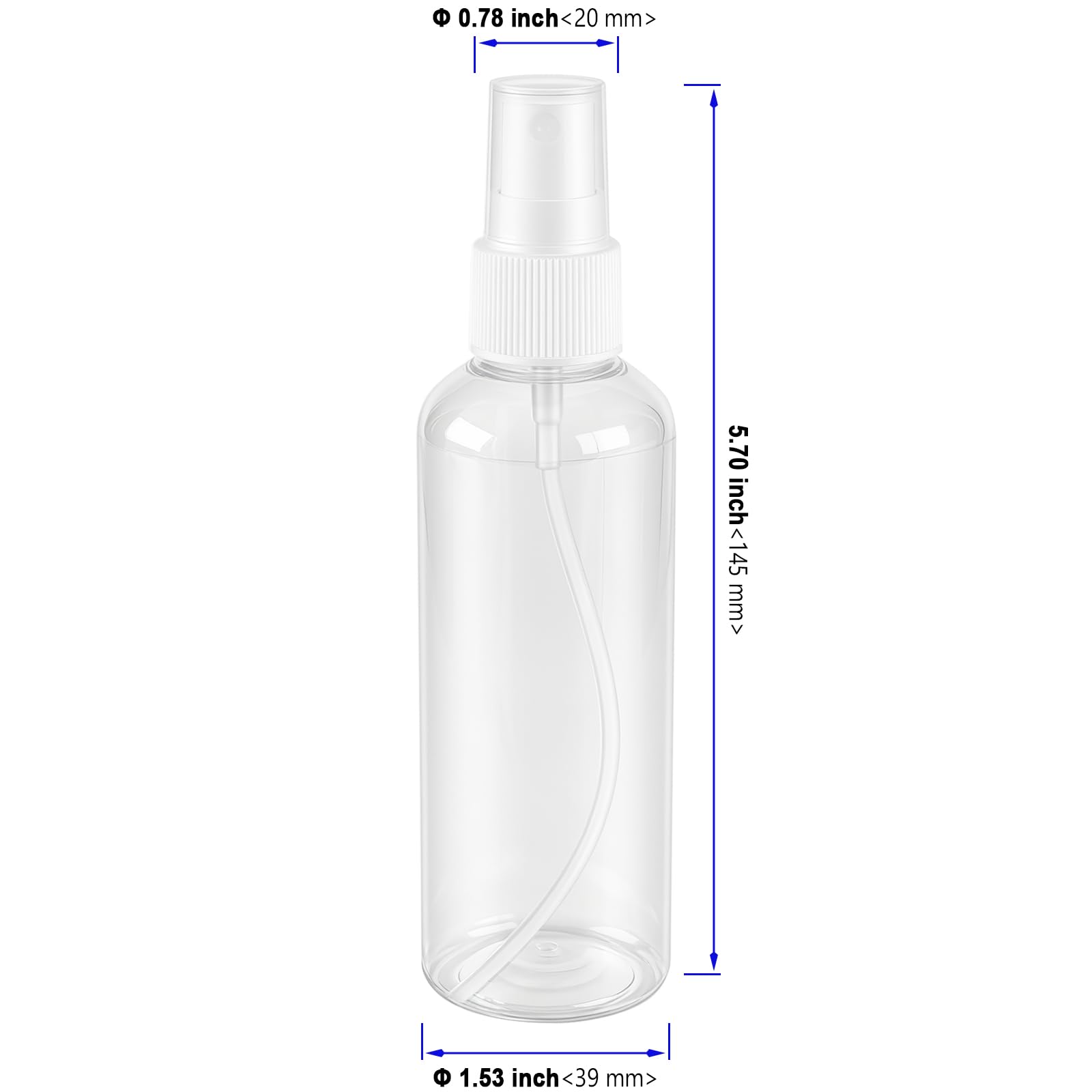 40 Botes Spray Pulverizador 100ml Transparente PET con 5 Embudos, Atomizador Rellenable para Perfume, Aceites Esenciales, Cosméticos y Viaje