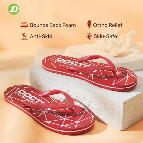 Image of DOCTOR EXTRA SOFT Women's Orthopedic and Diabetic Comfort Ortho Care, Bathroom Rubber Flip-Flops and House Slipper [OR-D-02]
