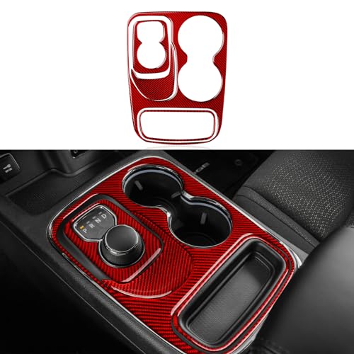 Image of Gear Shift Panel Decals for 2014 2015 2016 2017 Dodge Durango Accessories Carbon Fiber Stickers, Cup Holder Style