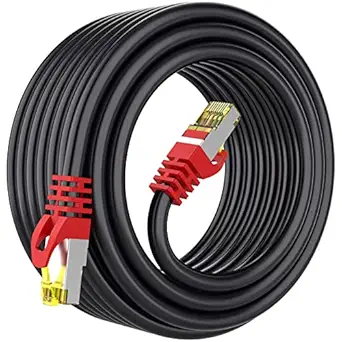 Boahcken Cat 8 Ethernet Cable 150 ft Shielded,Outdoor&Indoor,Heavy Duty high Speed 26AWG Cat8 Network Cable,40Gbps, 2000Mhz SFTP Patch Cord,Weatherproof UV Resistan RJ45 Cable for Modem/Router/Laptop