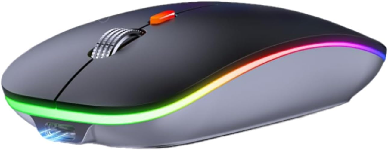 Dash Dual Bluetooth 5.1+ 5.0 & 2.4Ghz Wireless, Type-C Rechargeable Silent Click Mouse, Triple Device connectivity Windows, Mac, iOS, Android (Black)