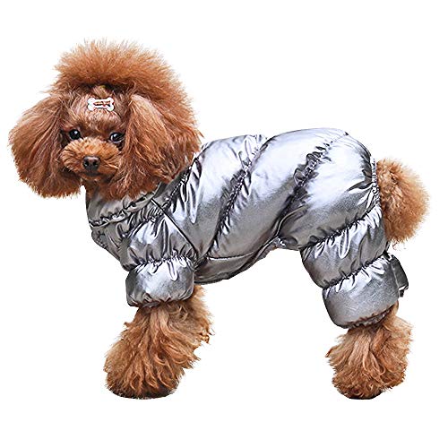 PET ARTIST Winter Puppy Dog Coats for Small Dogs,Cute Warm Fleece Padded Pet Clothes Apparel Clothing for Chihuahua Poodles French Bulldog Pomeranian Silver Chest:18 PET ARTIST Winter Puppy Dog Coats for Small Dogs,Cute Warm Fleece Padded Pet Clothes Apparel Clothing for Chihuahua Poodles French Bulldog Pomeranian Silver Chest:18