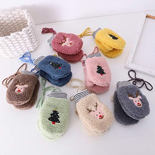 KESYOO 1 par de Luvas de Inverno BebÃª Luvas de Dedo Inteiro Luvas Quentes de Inverno de Natal Trico