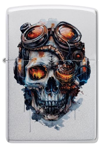 Encendedor Zippo Steampunk Skull Satin Chrome miniatura 2