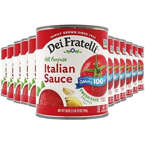 Dei Fratelli Italian Sauce (28 oz. Cans, 12 pack) - Vine-Ripened - No Water Added, Not from Paste – Non GMO, Gluten-Free - Fifth-Generation Family Recipe Cover