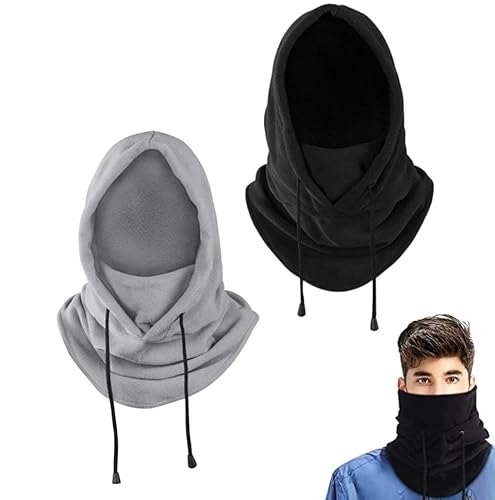 LYTIVAGEN 2 Stück Fleece Gesichtsmaske Skimaske Balaclava Sturmmaske Sturmhaube Atmungsaktiv Winter Motorradmaske Schlauchschal Winddichte Halswärmer für Outdoor Radsport Ski Motorrad Laufen