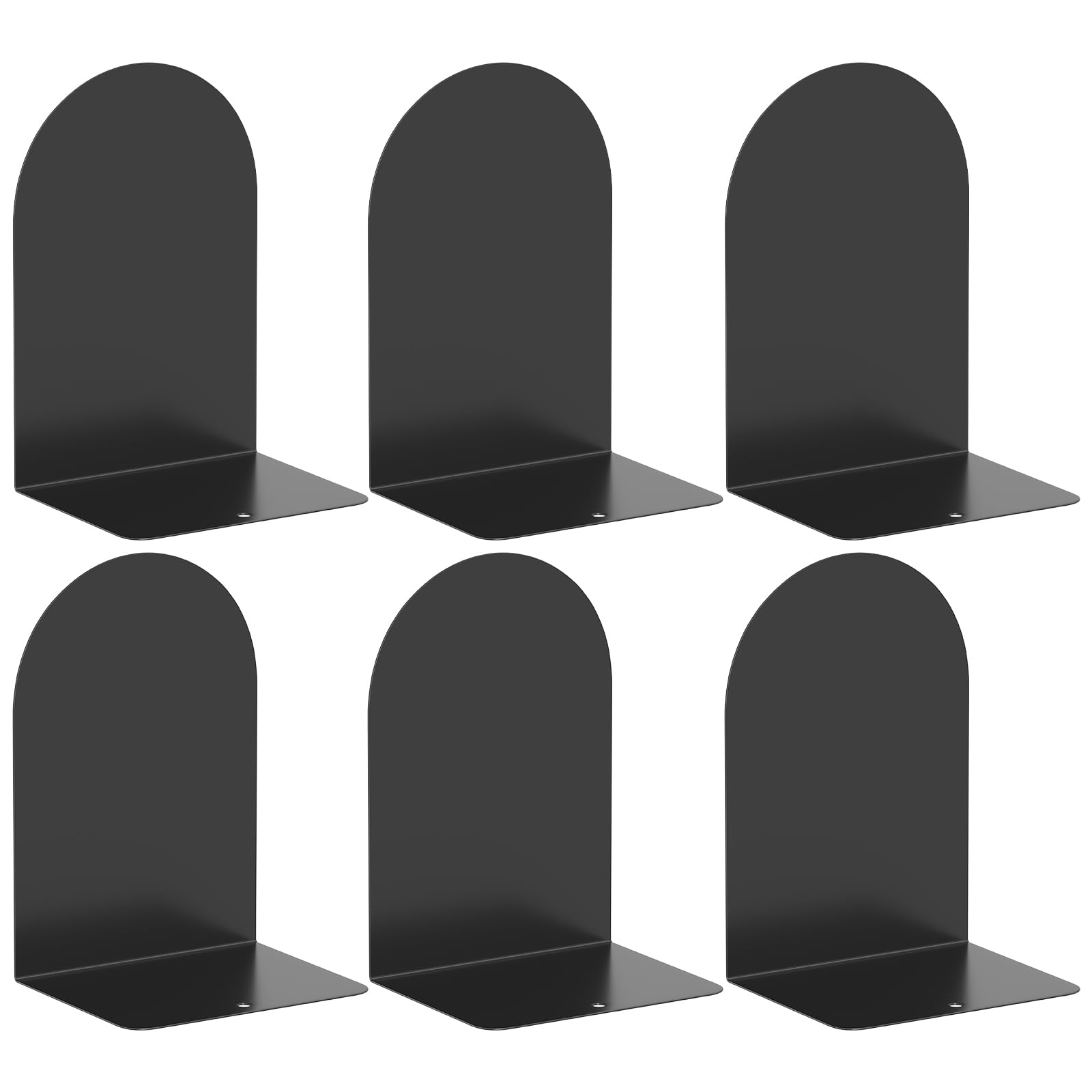 ALOTCHE Bookend 6 Pieces, Metal Round Bookends for Shelves, Book Ends to Hold Books for Desk, Book Stopper for Home Office