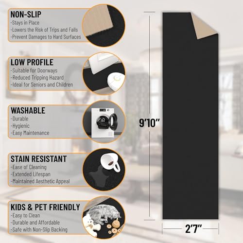 Ottomanson OTH8403-3X10 Machine Washable Modern Solid Design Non-Slip Rubberback 3X10 Traditional Runner Rug For Hallway, Kitchen, Bedroom thumb #1