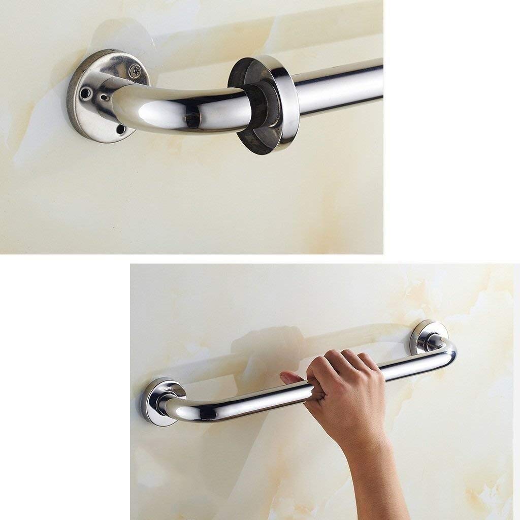 Pasamanos de Ducha de baño de Acero Inoxidable Grueso, Antideslizantes, para bañeras, con Agarre para Personas Mayores y niños con discapacidad, Plateado, 38 cm (Plata, 58 cm)
