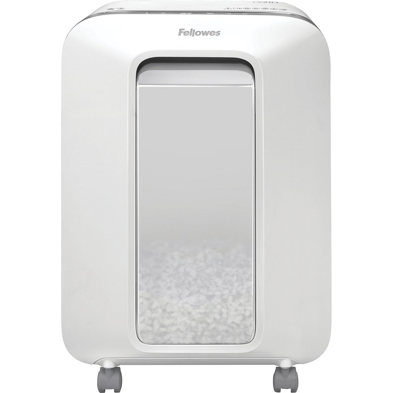 Fellowes distruggi documenti a microframmento LX201, 12 fogli, per casa e piccolo ufficio, uso personale, distruggidocumenti con tecnologia Intellibar, 100% anti inceppamento e Safesense, bianco
