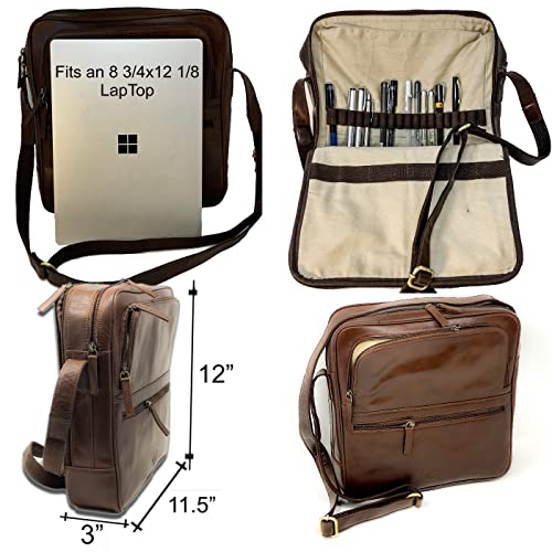 Leather Messenger Bag for Artists, 12x11.5 inches, Crossbody Style for Laptops, Briefcase Alternative, perfect for Creatives, Designers and Architects4
