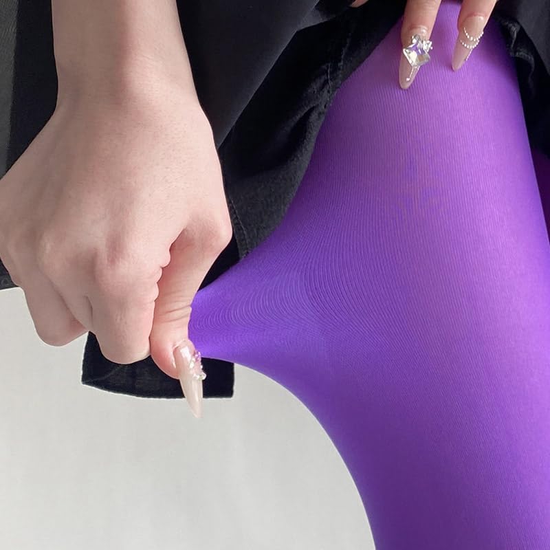 Ximimark 2 pcs Vibrant Two-Tone Footed Pantyhose - Comfy Elastic Waist - Perfect for Carnaval & Festive Outfits4