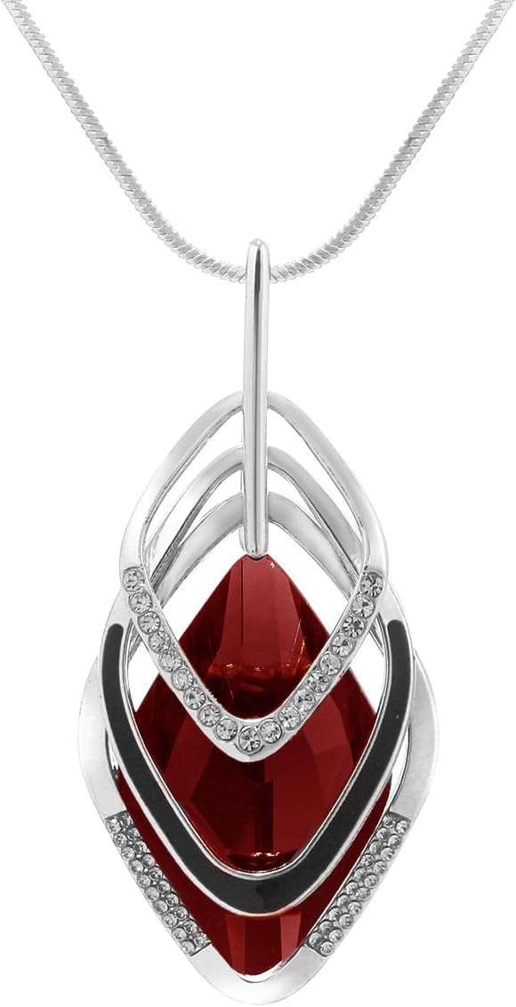 Solid Long Sweater Necklaces for Women Elegant Triple Stack Cubic Zirconia Pendant Rhombic Rhinestone Pendant Y Necklaces Fashion Jewelry…