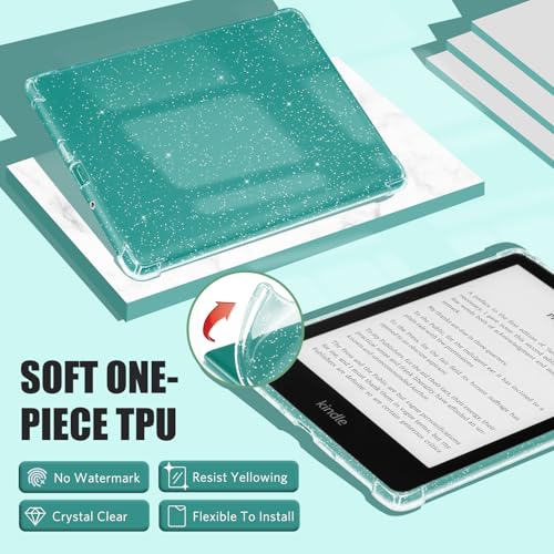 Image of iDLEHANDS Clear Case for 7 inch All-New Kindle Paperwhite 12th Gen 2024 & Kindle Colorsoft Signature Edition (2024 Release) - Ultra Slim Soft TPU Transparent Cover & Lightweight, Glitter