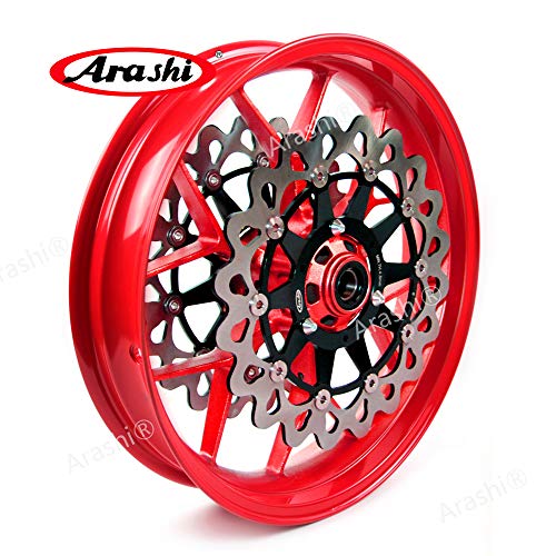 Arashi Front Rear Wheel Rims and Brake Disc Rotors for HONDA CBR1000RR 2006-2016 Motorcycle Replacement Accessories CBR 1000 CBR1000 RR 1000RR 1000CC Red 2007 2008 2009 2010 2011 2012 2013 2014 2015 - Thumbnail 3