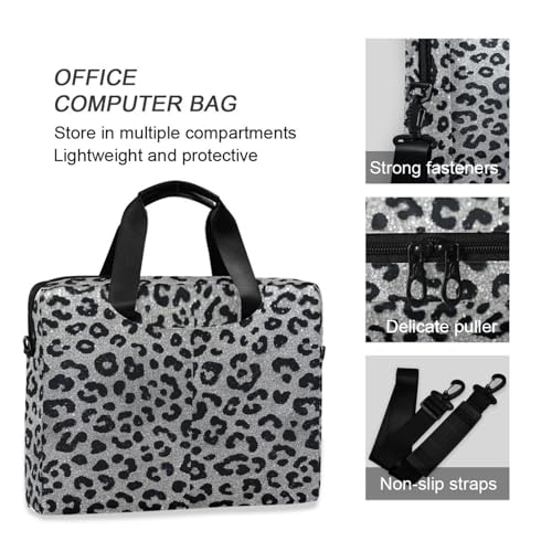 Maletín para laptop 15.6 pulgadas con estampado leopardo gris miniatura 6