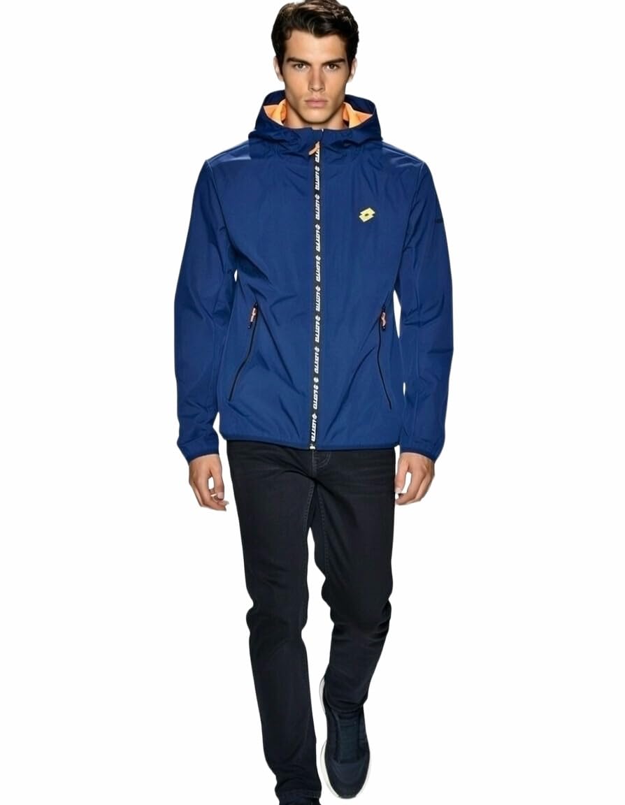 LOTTO GIACCA UOMO IN SOFTSHELL CON CAPPUCCIO - GIUBBOTTO UOMO LEGGERO - Softshell Jacket Impermeabile