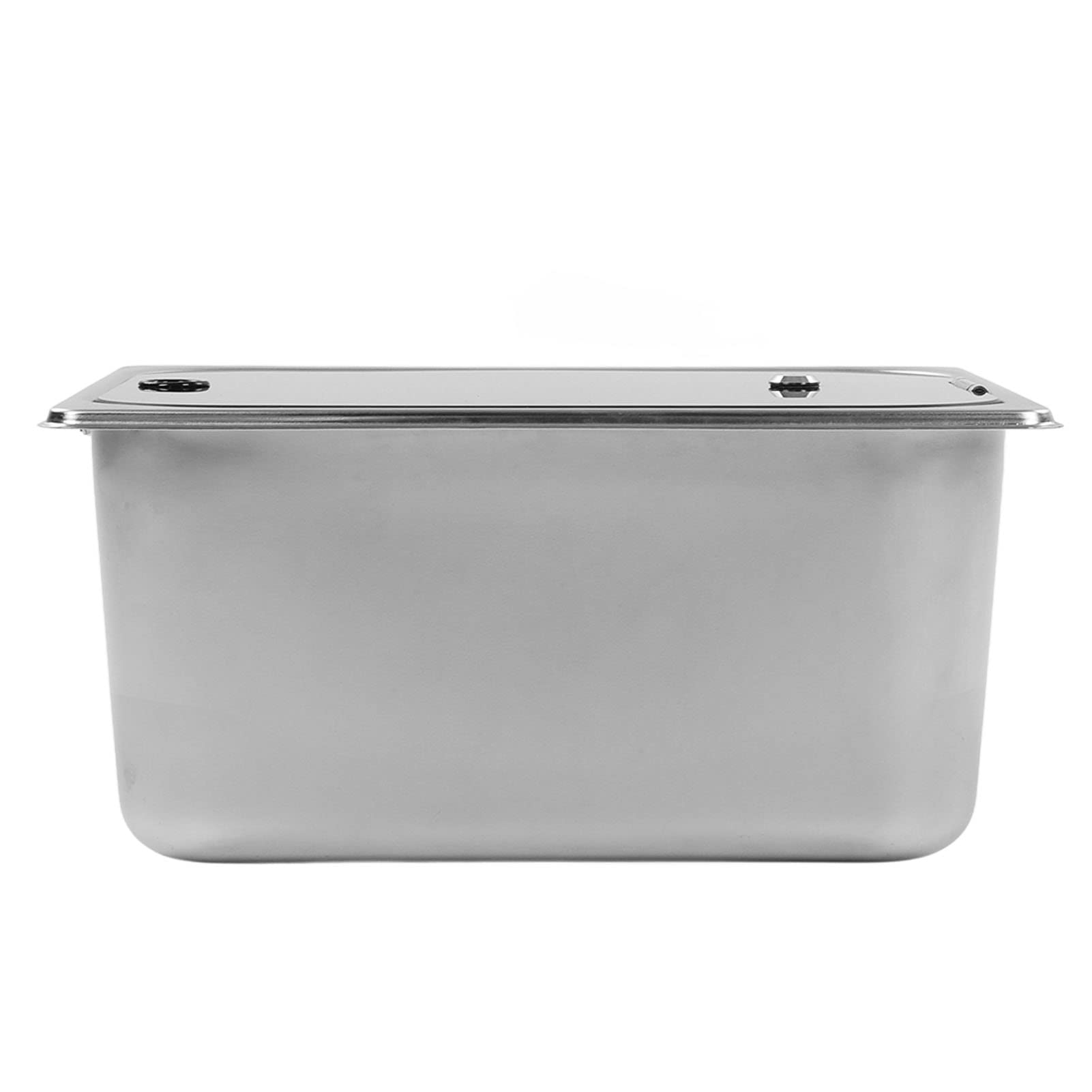 Drfeify Zlew Kuchenny do Samochodu Kempingowego, Zlewozmywak ze Stali Nierdzewnej 304 z pokrywą ze Szkła Hartowanego, Pojedyncza Komora 300 X 240 X 150 Mm, Odpływ 40 Mm, do Kuchni Kempingowej Van