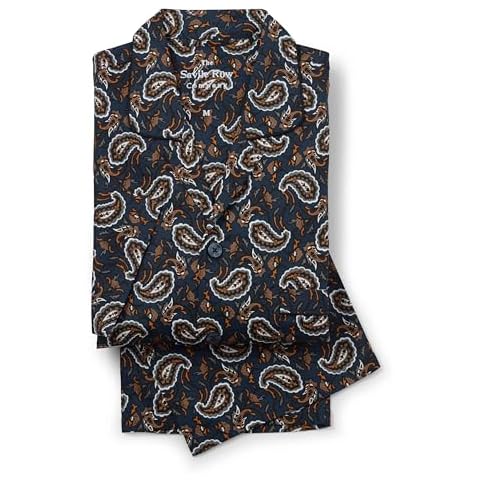 Savile Row Men's Navy Paisley Pyjamas Cover