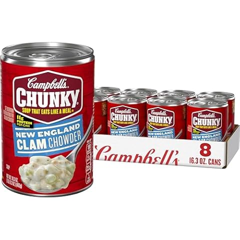 Campbell’s Chunky Soup, New England Clam Chowder, 16.3 Oz Can (Case of 8) Cover