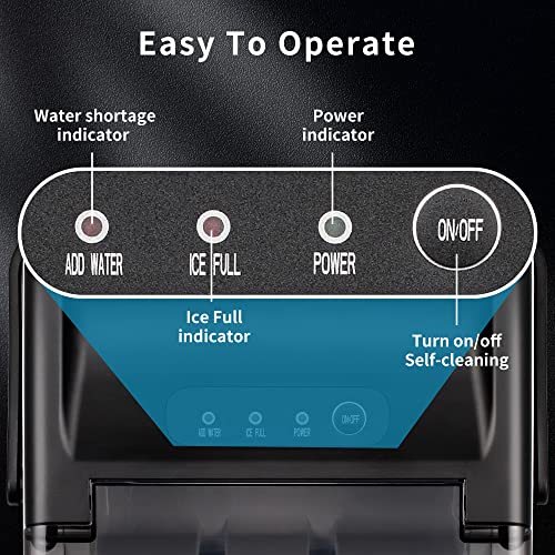Cowsar Ice Makers Countertop, Portable Ice Maker Machine With Self-Cleaning, 26.5Lbs/24Hrs, 6 Mins/9 Pcs Bullet Ice, Ice Scoop And Basket, Handheld Ice Maker For Kitchen/Home/Office/Party #TOP2