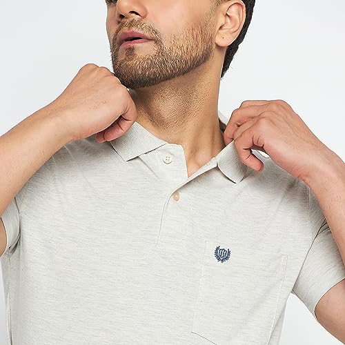 Image of Duke Stardust Men Polo Neck Half Sleeve Cotton T-Shirt (SD49 L.Grey Melange XL)