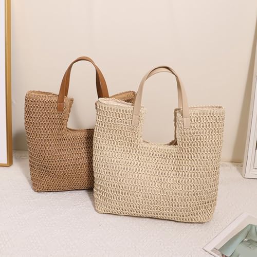 Large Capacity Handbags for Women Straw Woven Shoulder Bag Ladies Hand-woven Seaside Bag Female Beach-Bag3