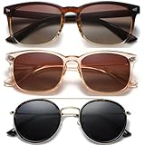 DUSHINE Polarized Sunglasses for Women Classic Retro Style UV400 Protection(3pack)