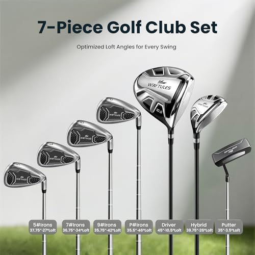8-Piece Complete Golf Club Set Black