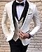 Men's Suit Formal 3 Pieces Slim Fit Shawl Lapel Solid Prom Tuxedos Wedding Groomsmen(Blazer+Vest+Pants) Beige