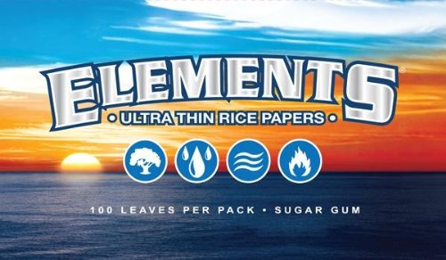 smeritgoker #Rp123 25pk Elements Ultra Thin Single Wide Rice Rolling Papers Display-100 Leaves Per Pk Smoke Smoking Fire Pipe Cigar Cigarette Tobaco Tobacco