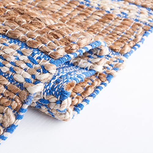 Tapete decorativo 9' x 12' azul y natural SAFAVIEH miniatura 5